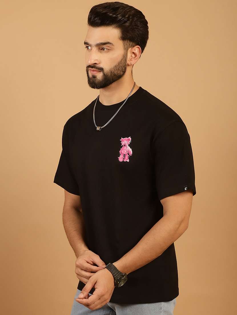 men round neck back print t-shirt - 21369581 -  Standard Image - 3