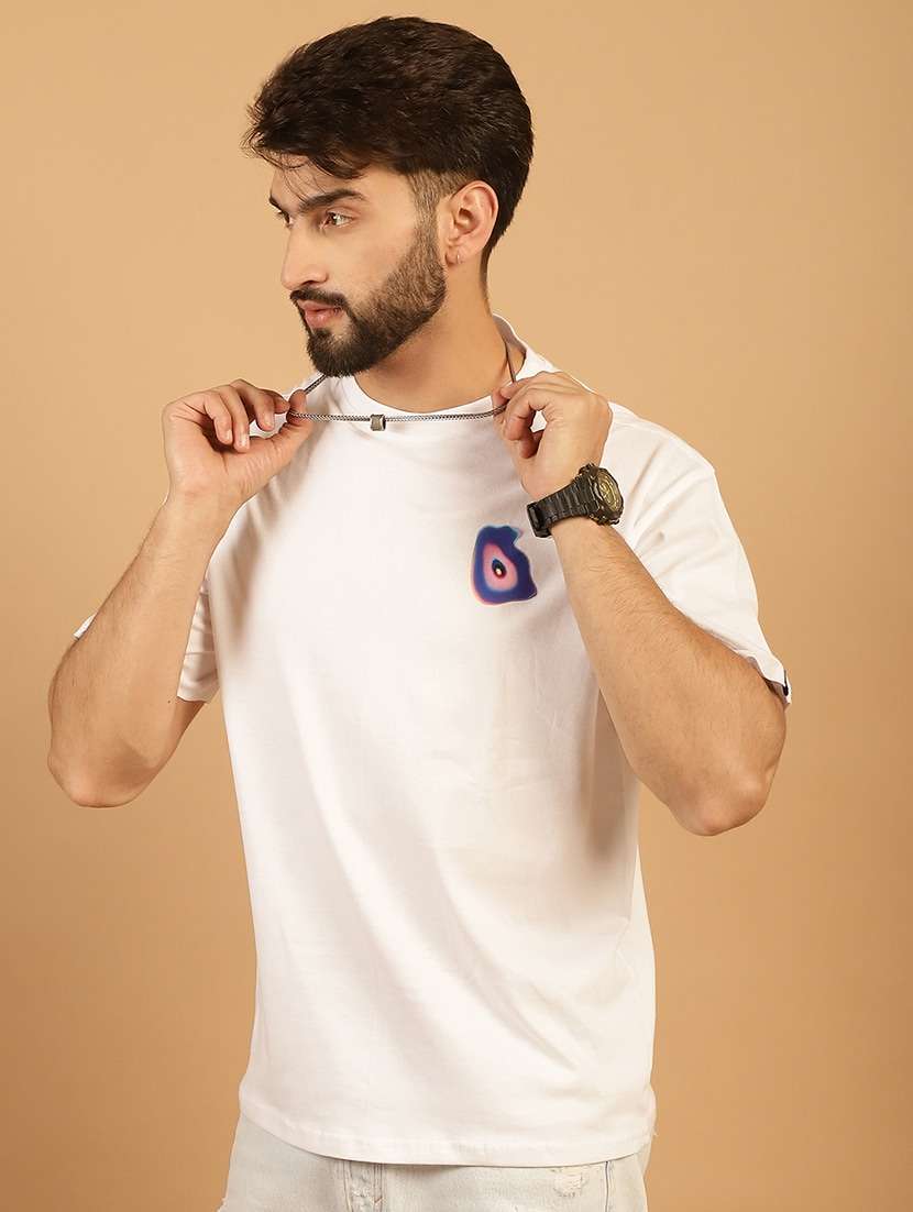 men round neck back print t-shirt - 21369591 -  Standard Image - 3