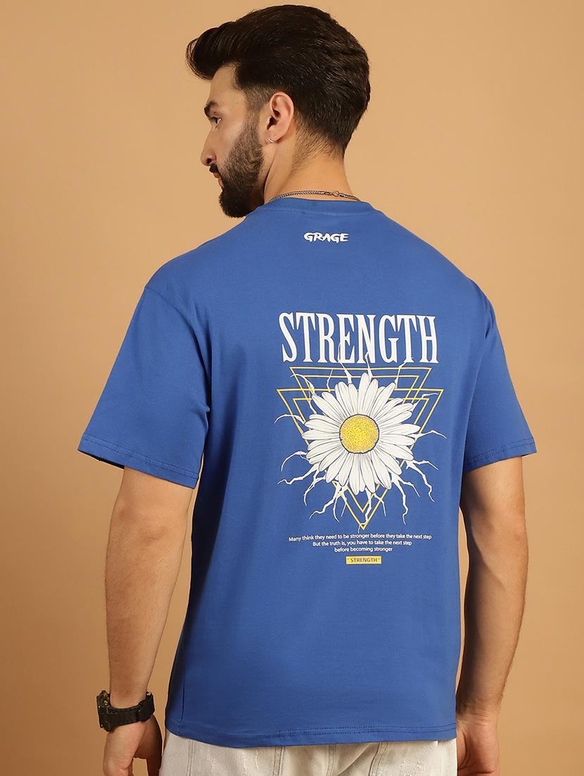 men round neck back print t-shirt - 21369597 - Zoom Image - 0