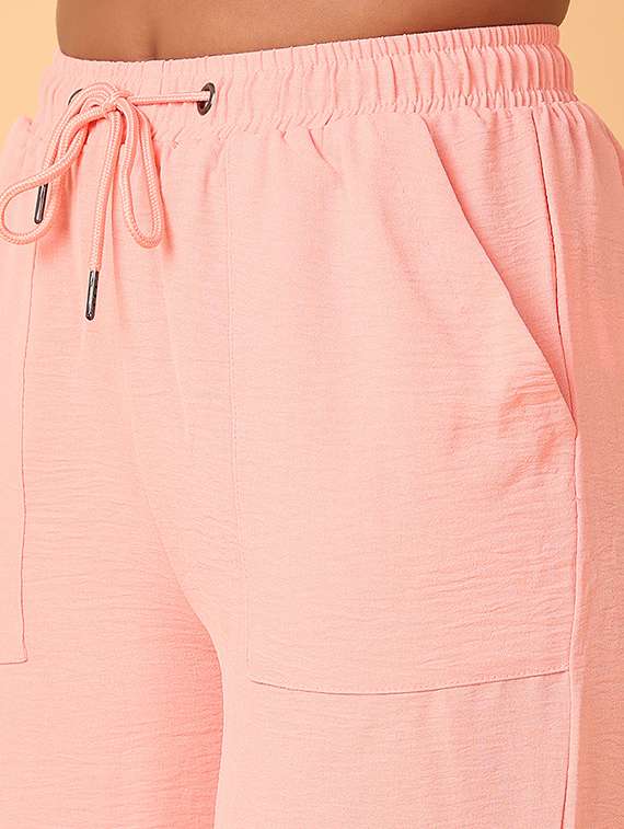 women solid high rise wide leg trouser - 21369688 -  Standard Image - 5