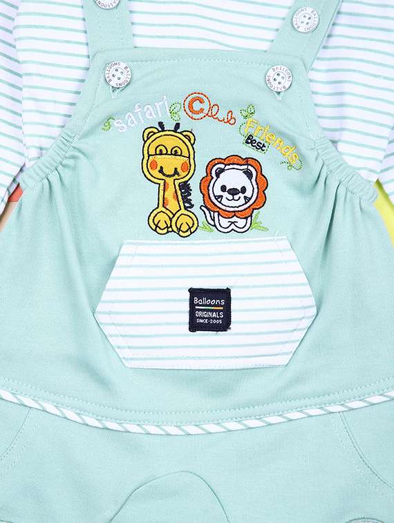 boys printed long sleeves t-shirt & dungaree set - 21369751 -  Standard Image - 3