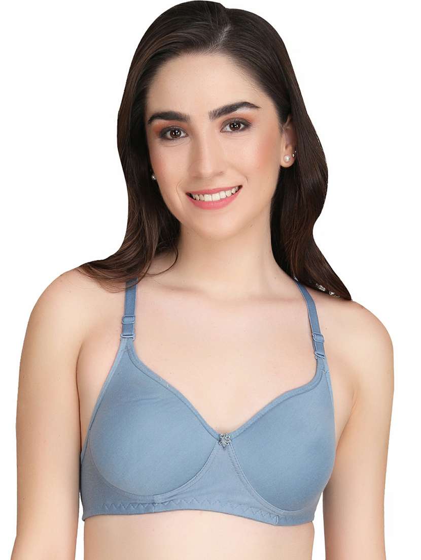 women solid regular bra