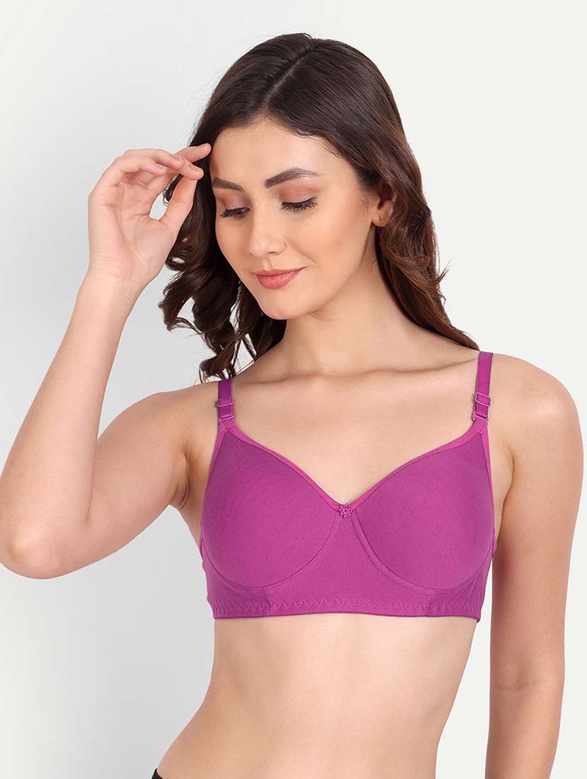 women solid regular bra