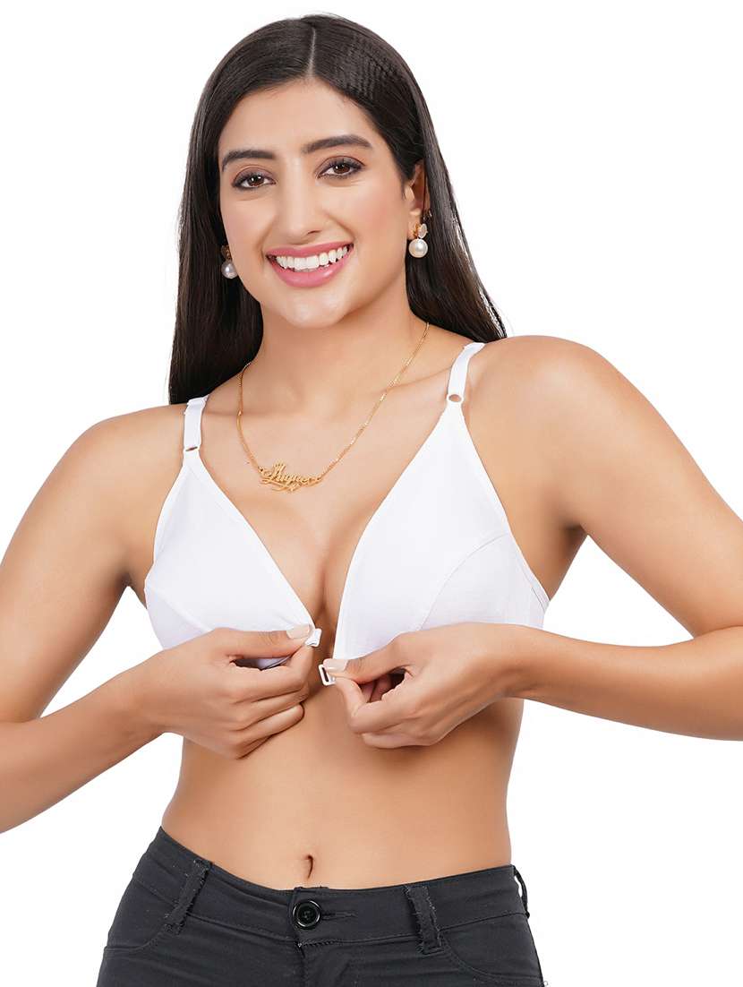 women solid front open bra - 21369908 -  Standard Image - 3