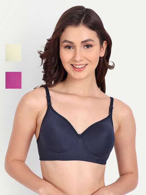 women pack of 2 solid regular bra - 21369922 -  Standard Image - 0