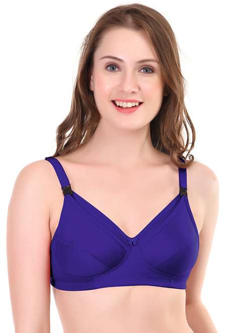 blue cotton blend maternitynursing bra - 21369956 -  Standard Image - 0