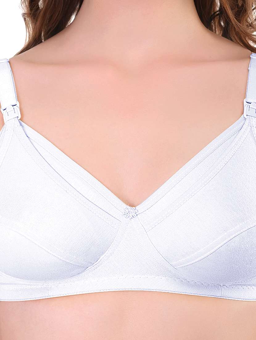 white cotton blend maternitynursing bra - 21369957 - Standard Image - 3
