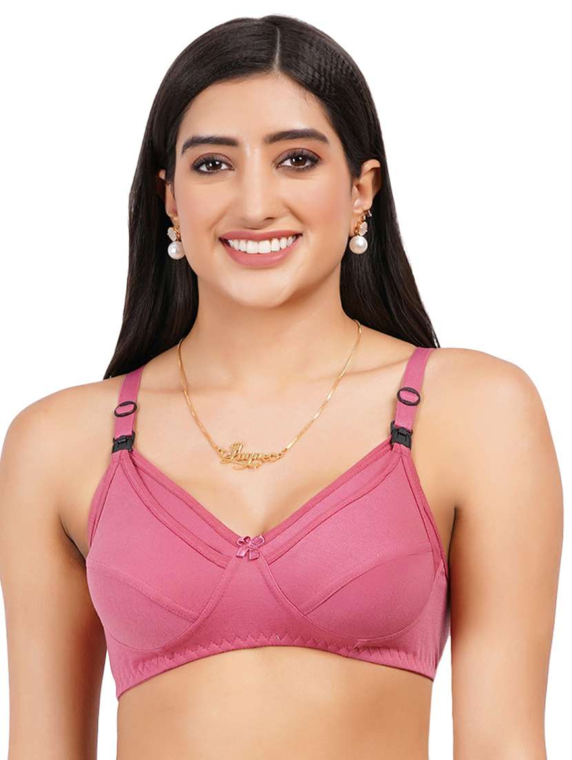 women solid maternity bra