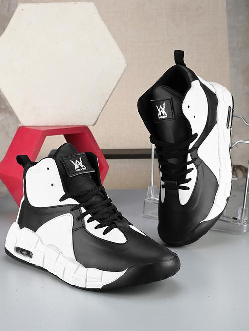 black synthetic lace up shoes - 21370054 - Standard Image - 0