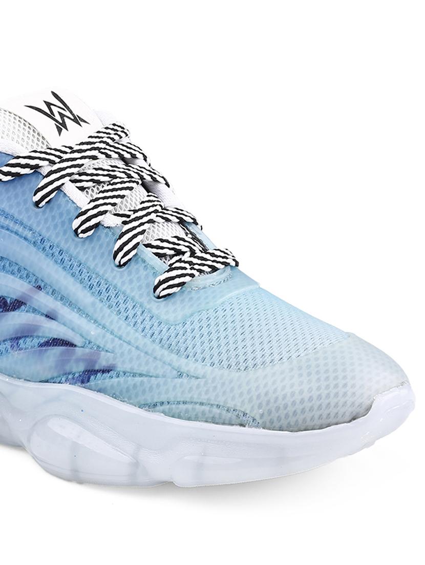 blue synthetic lace up sneakers - 21370083 - Standard Image - 3