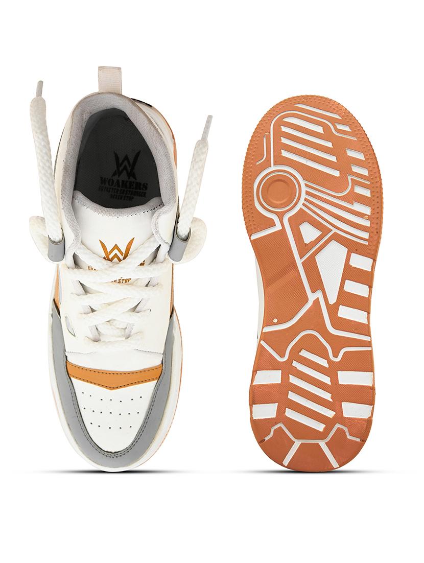 white synthetic lace up sneakers - 21370084 - Standard Image - 5