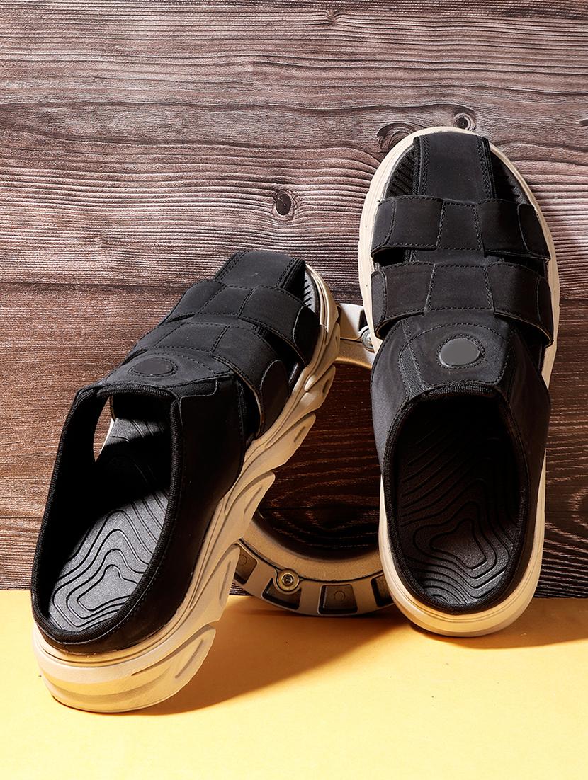 men black slip on sandal - 21370090 - Zoom Image - 0