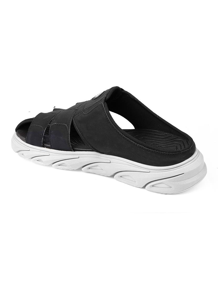 men black slip on sandal - 21370090 - Standard Image - 3