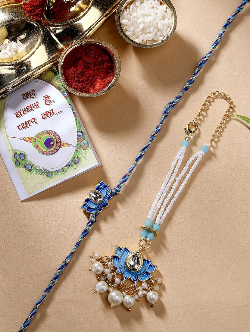 lotus design rakhi set - 21370105 - Zoom Image - 0