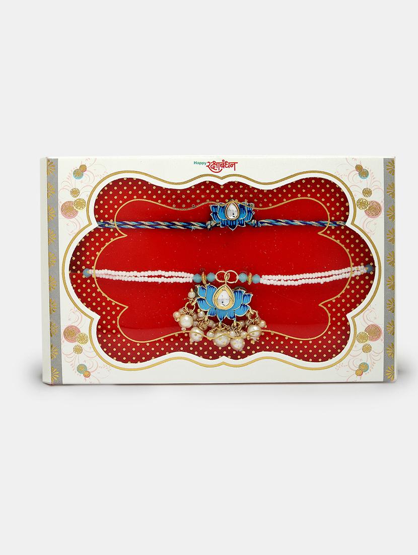 lotus design rakhi set - 21370105 - Standard Image - 3