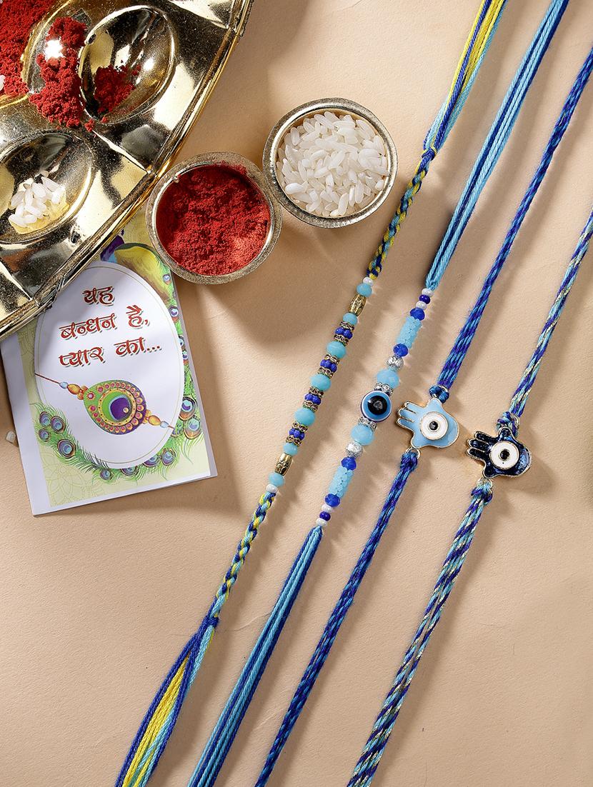 set of 4 evil eye rakhi - 21370174 -  Zoom Image - 0
