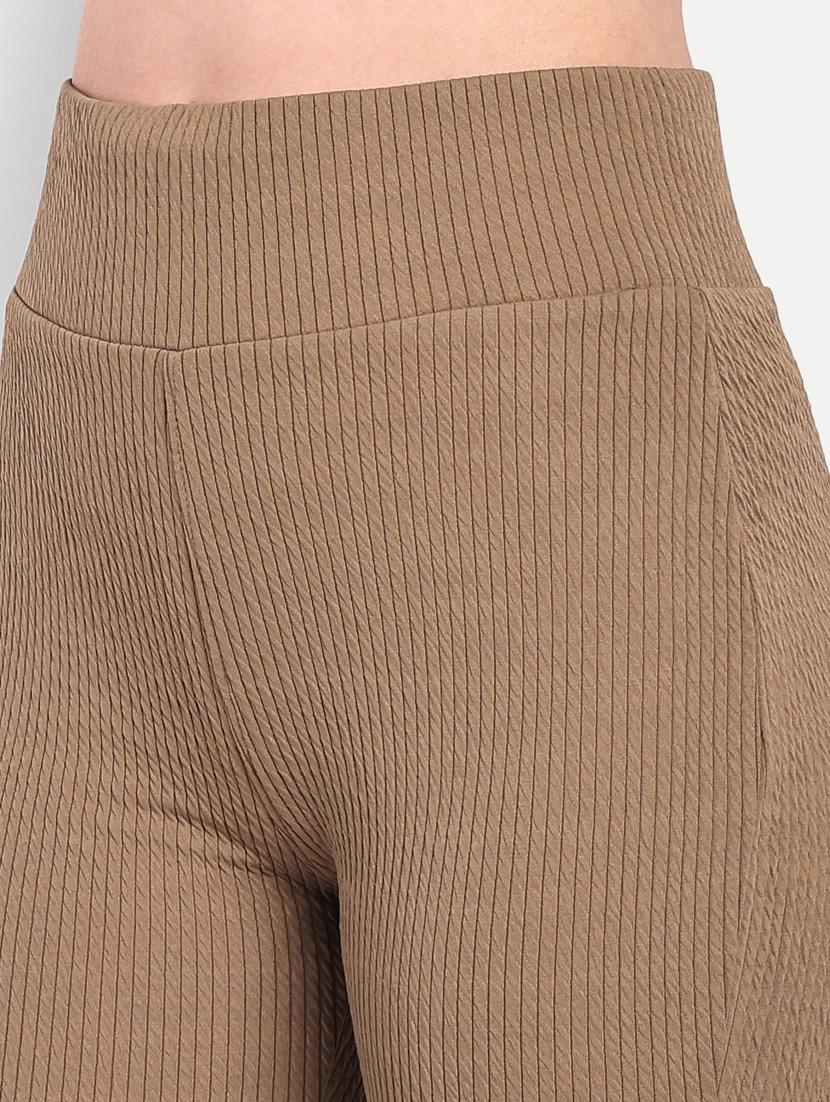women solid high rise bootcut trouser - 21370244 - Standard Image - 5