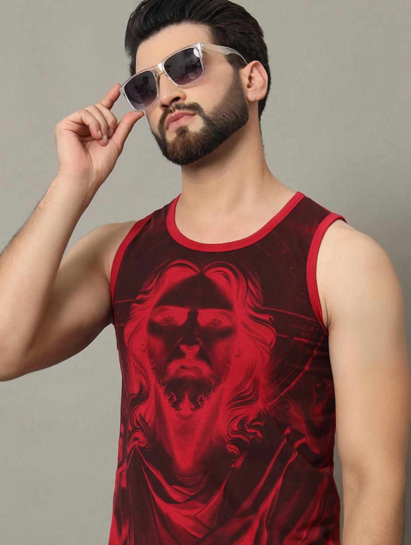 men sleeveless front print t-shirt - 21370658 - Standard Image - 3