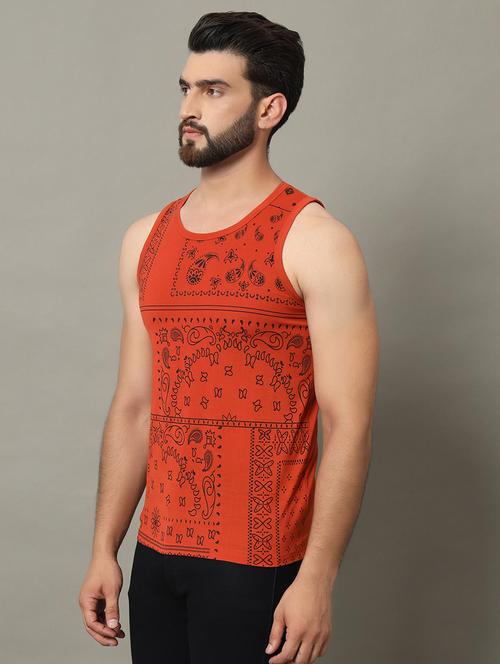 men sleeveless front print t-shirt - 21370661 -  Standard Image - 0