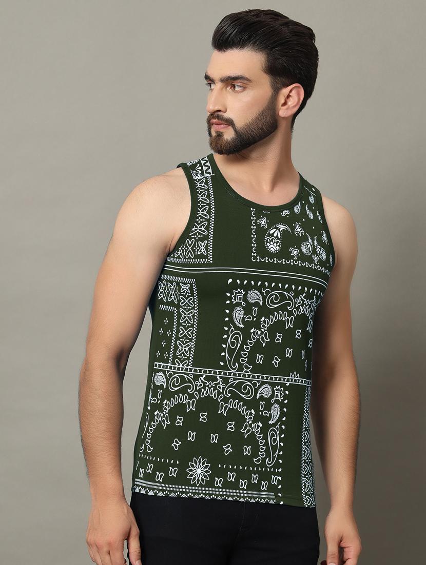 men sleeveless front print t-shirt - 21370663 -  Zoom Image - 0