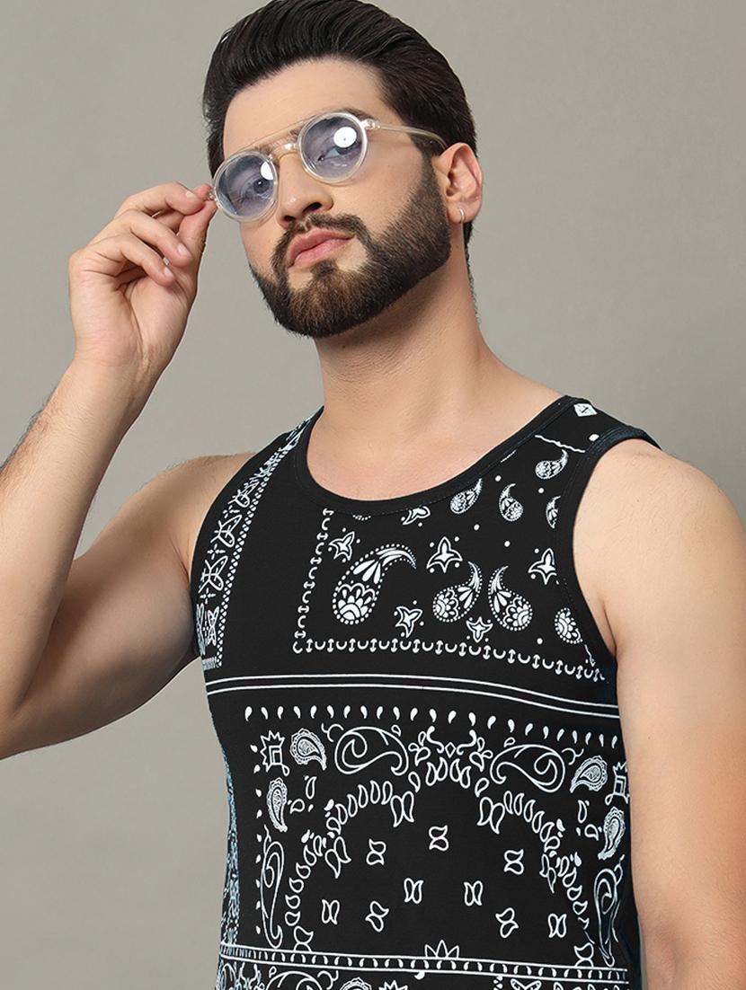 men sleeveless front print t-shirt - 21370664 - Standard Image - 3