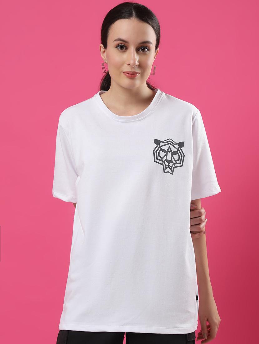 women back print round neck oversized t-shirt - 21370904 - Zoom Image - 0