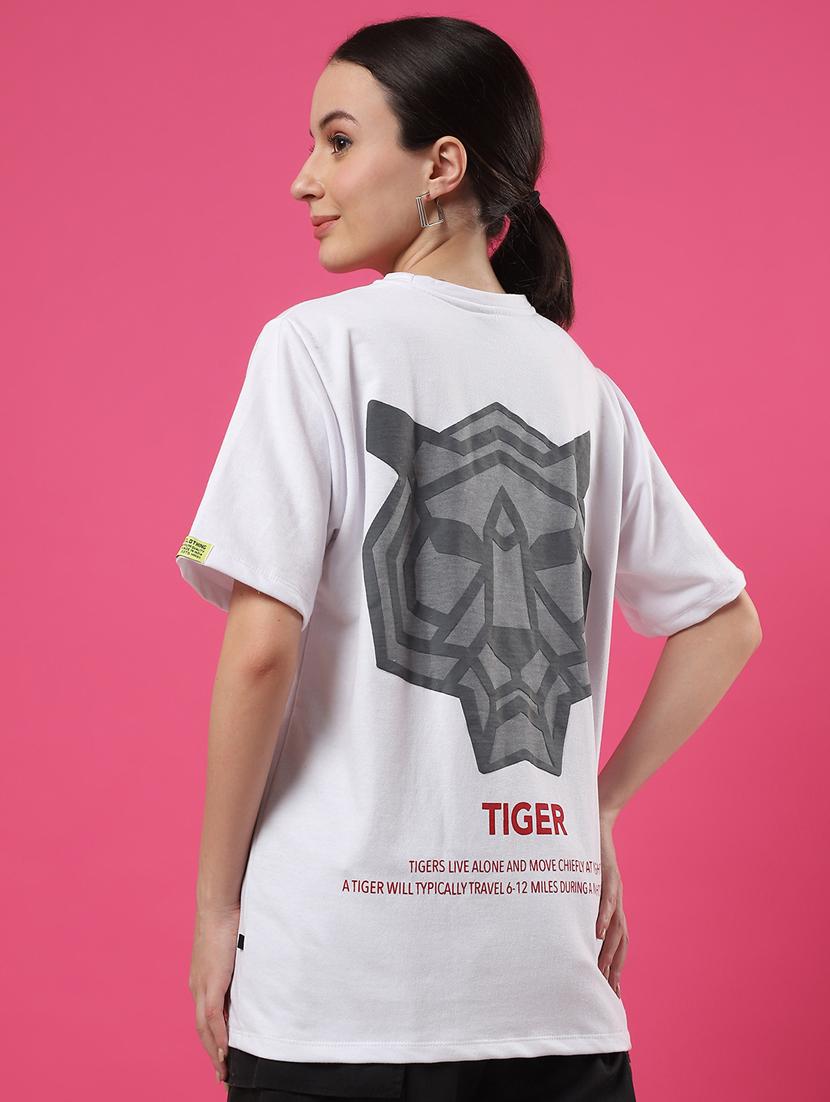 women back print round neck oversized t-shirt - 21370904 - Standard Image - 3