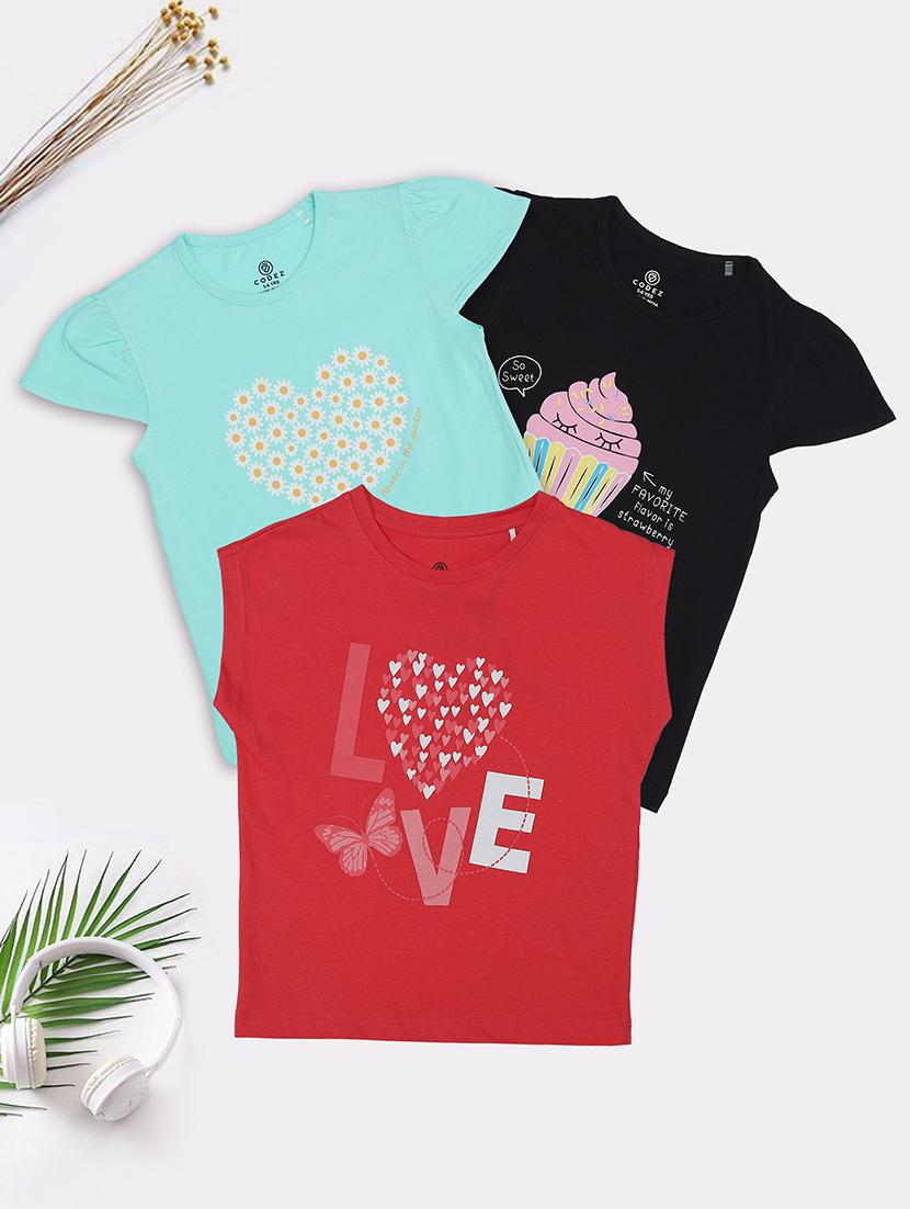 kida combo pack of 3 printed tees - 21371363 -  Zoom Image - 0