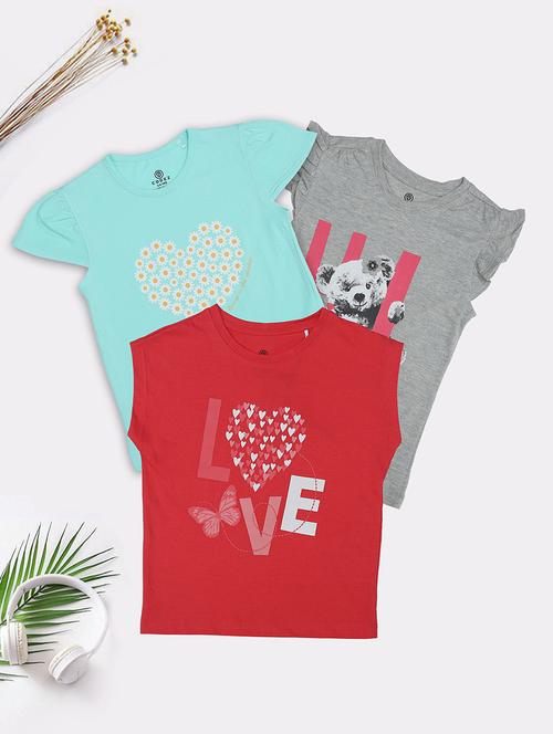kids combo pack of 3 printed tees - 21371364 -  Standard Image - 0
