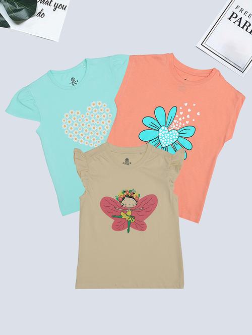 kids combo pack of 3 printed tees - 21371381 -  Standard Image - 0