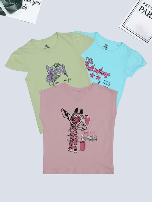 kids combo pack of 3 printed tees - 21371384 -  Standard Image - 0