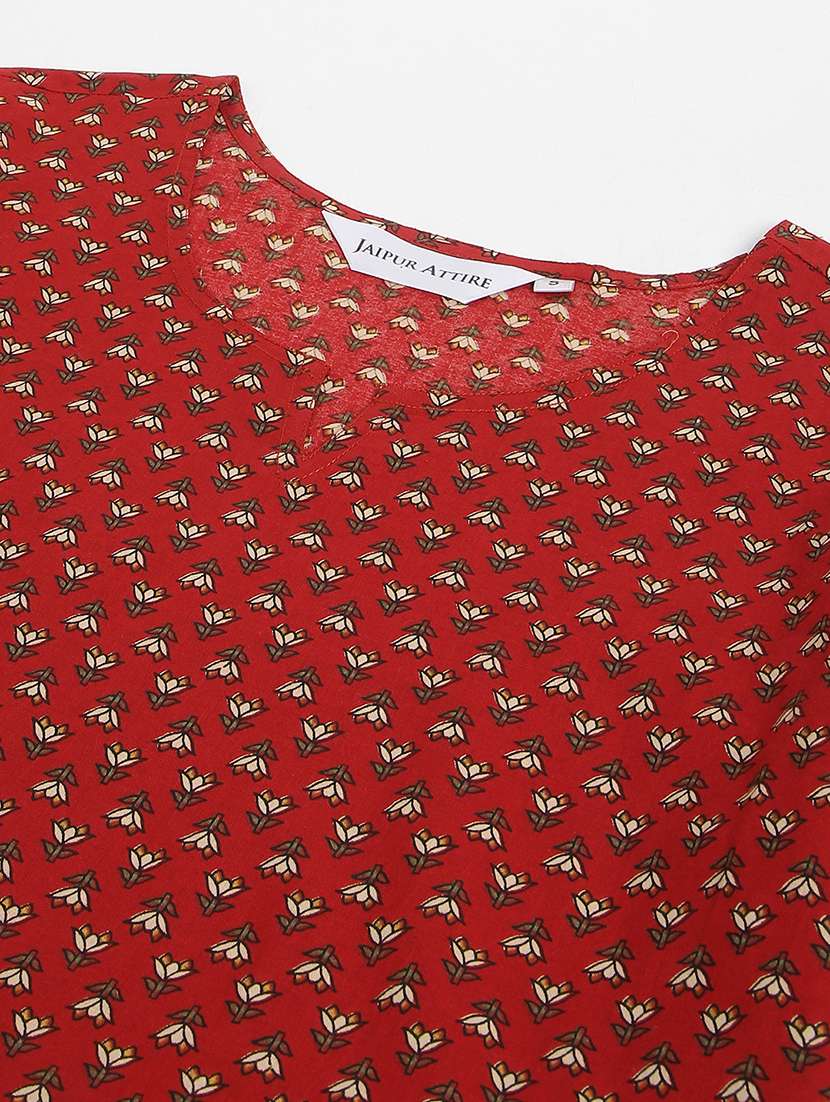 women notch neck printed pyjama nightwear set - 21371662 -  Standard Image - 5