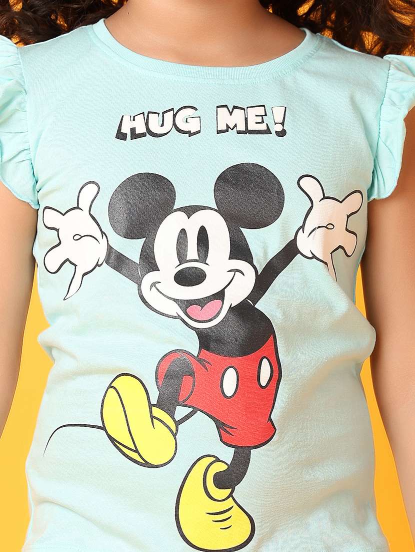 girls front printed round neck tee - 21371933 -  Standard Image - 5