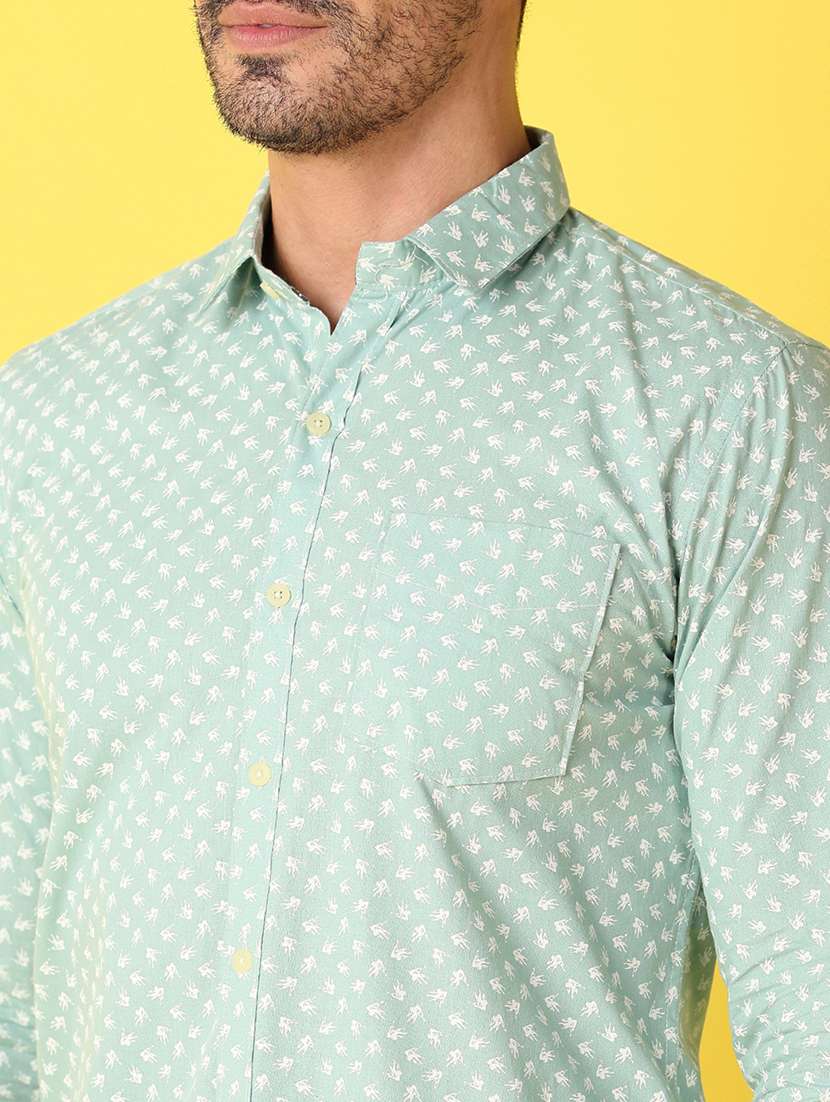 men printed long sleeves casual shirts - 21371938 -  Standard Image - 5