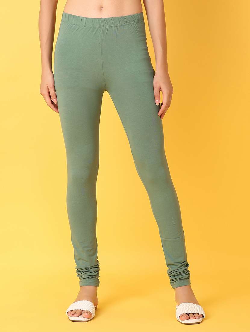 women solids churidar leggings