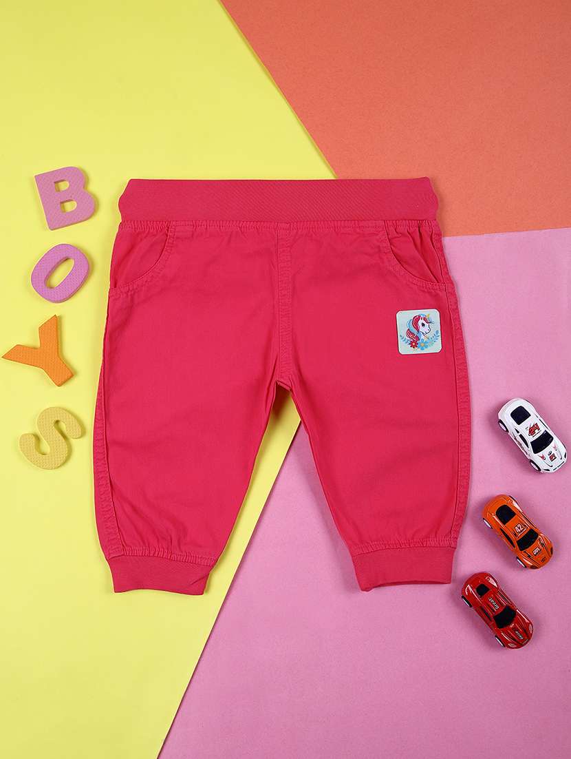 girls pink patched jogger