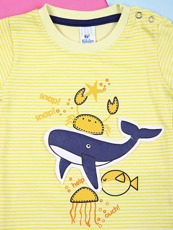 boys yellow graphic printed shorts set - 21372028 -  Standard Image - 3