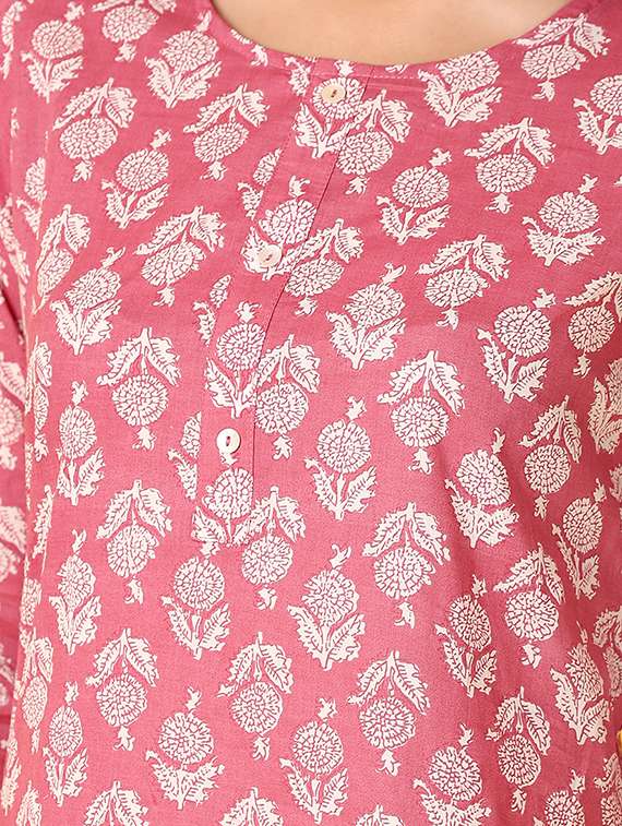 women three quarter sleeve straight kurta - 21372033 -  Standard Image - 5