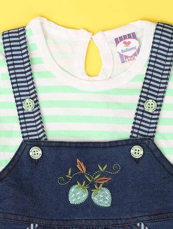 girls green cotton skirt top with bloomer set - 21372201 -  Standard Image - 3