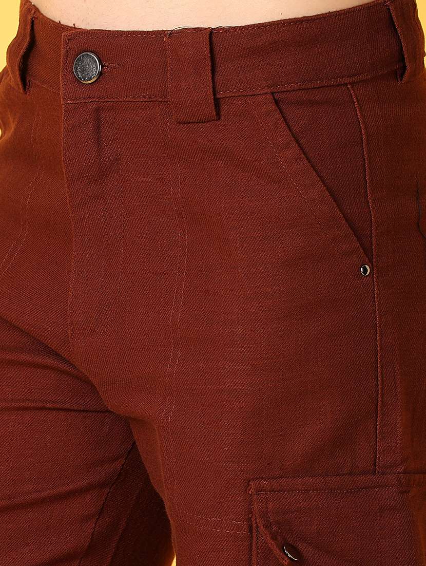 women solid mid rise cargo - 21372210 -  Standard Image - 5