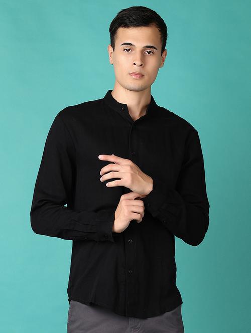 men long sleeves solid casual shirt - 21372213 - Standard Image - 0