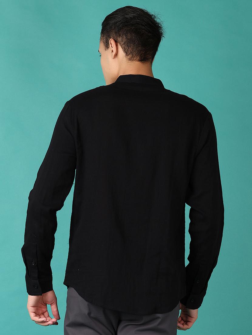 men long sleeves solid casual shirt - 21372213 - Standard Image - 3