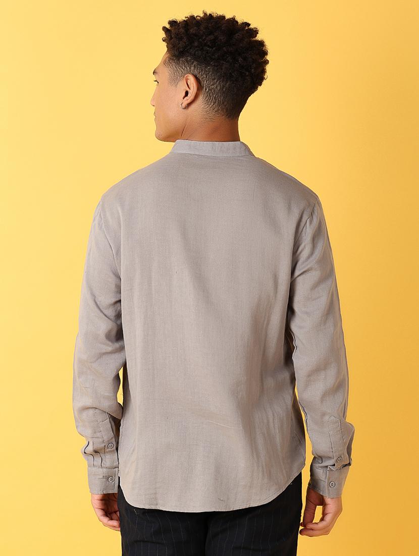 men solid long sleeve casual shirt - 21372215 - Standard Image - 3