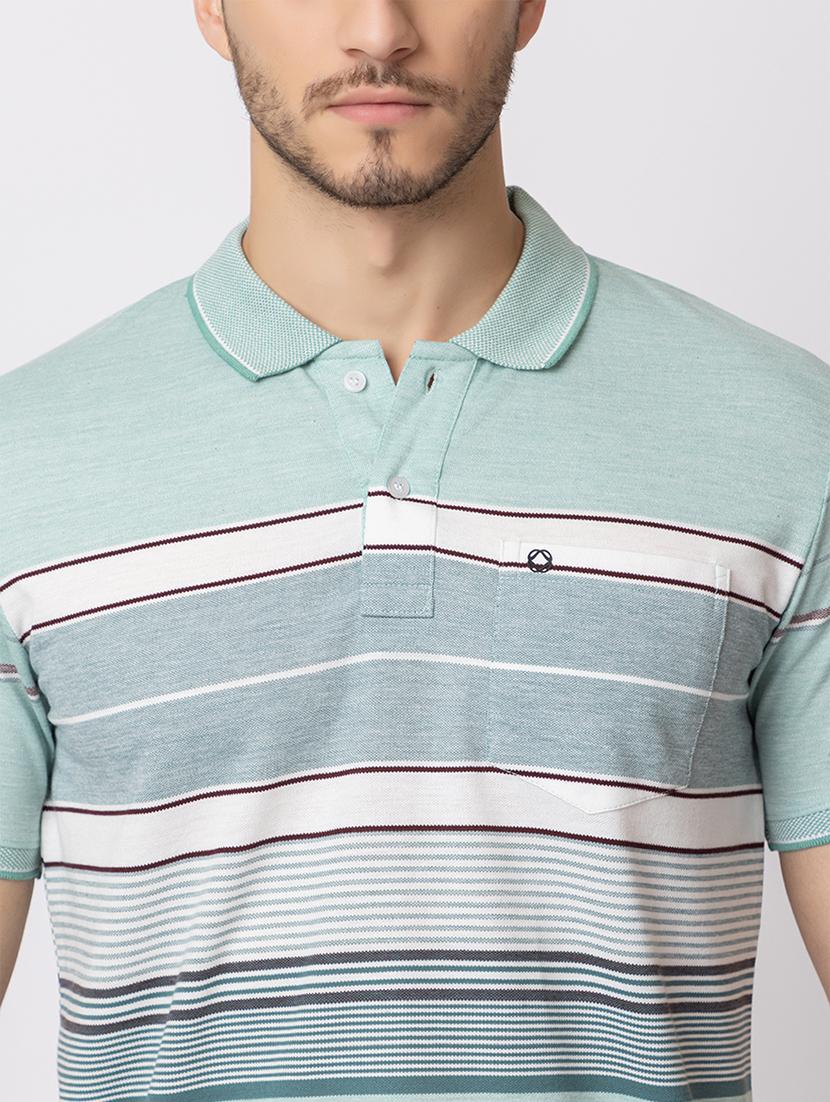 men polo neck stripes t-shirt - 21372314 - Standard Image - 5