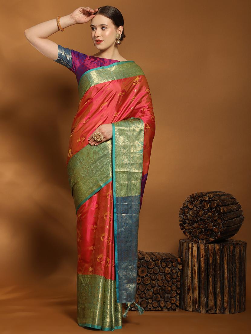 women self design kanjivaram saree with blouse - 21372348 - Zoom Image - 0