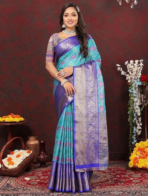 women self design bordered saree with blouse - 21372370 - Standard Image - 0