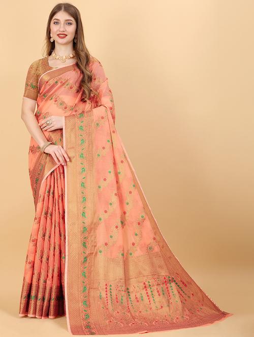 women self design bordered saree with blouse - 21372414 - Standard Image - 0