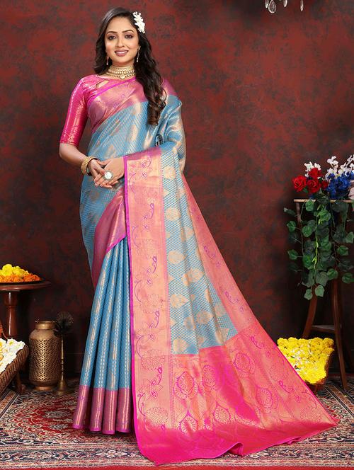 women self design banarasi saree with blouse - 21372445 -  Standard Image - 0