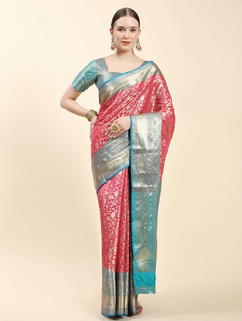 women self design banarasi saree with blouse - 21372463 - Zoom Image - 0