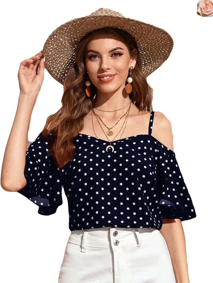 women navy blue crepe regular top - 21374030 - Zoom Image - 0